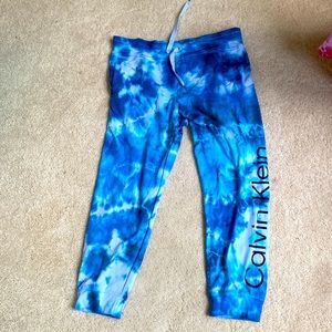 Calvin Klein blue tie dyed joggers